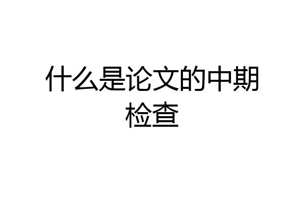 什么是论文的中期检查