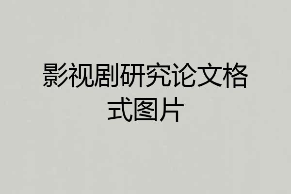 影视剧研究论文格式图片
