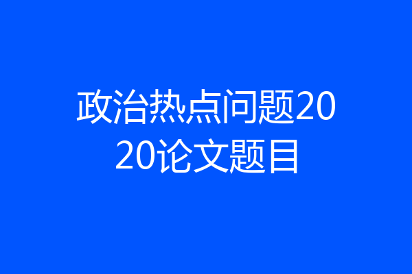 政治热点问题2020论文题目