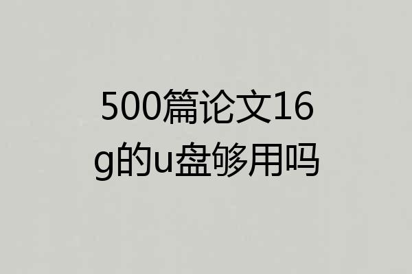 500篇论文16g的u盘够用吗