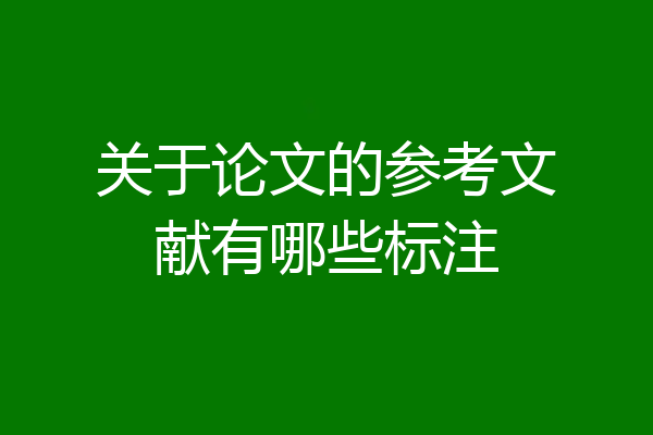 关于论文的参考文献有哪些标注