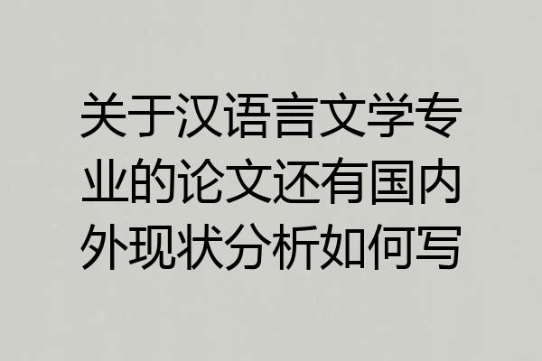 关于汉语言文学专业的论文还有国内外现状分析如何写