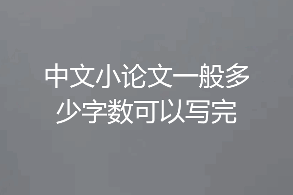 中文小论文一般多少字数可以写完