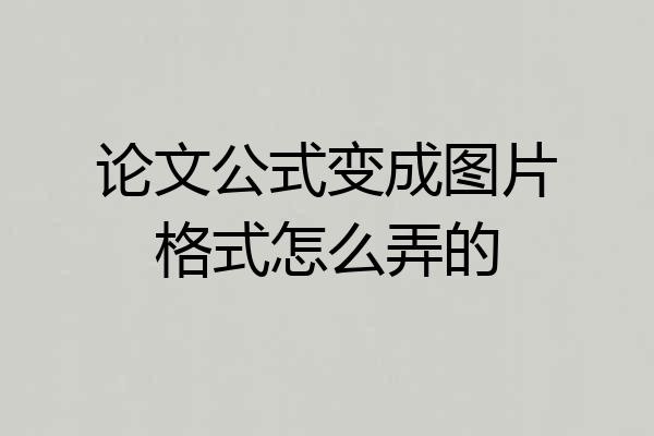 论文公式变成图片格式怎么弄的