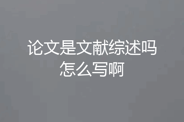 论文是文献综述吗怎么写啊
