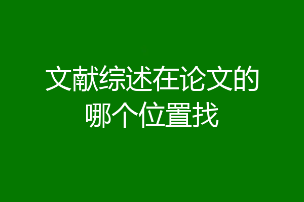 文献综述在论文的哪个位置找