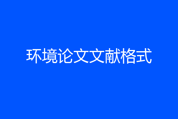 环境论文文献格式