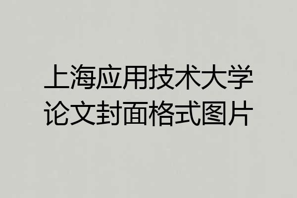 上海应用技术大学论文封面格式图片