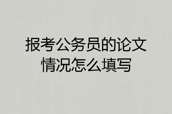 报考公务员的论文情况怎么填写