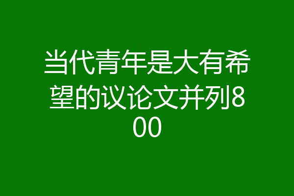 当代青年是大有希望的议论文并列800