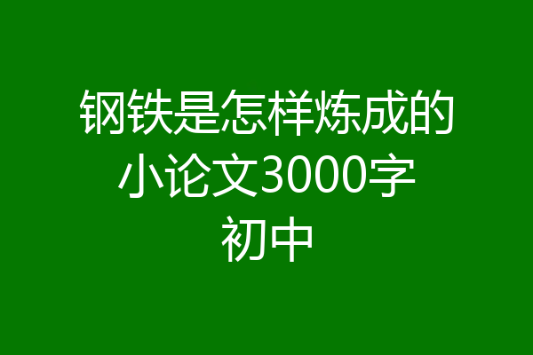 钢铁是怎样炼成的小论文3000字初中