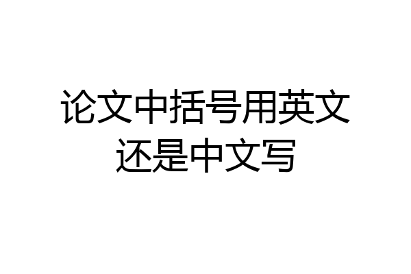 论文中括号用英文还是中文写