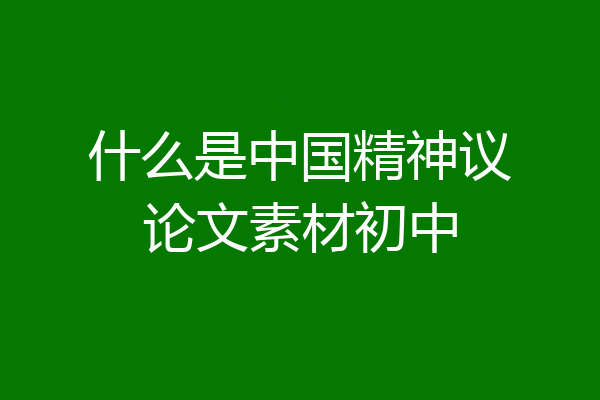 什么是中国精神议论文素材初中