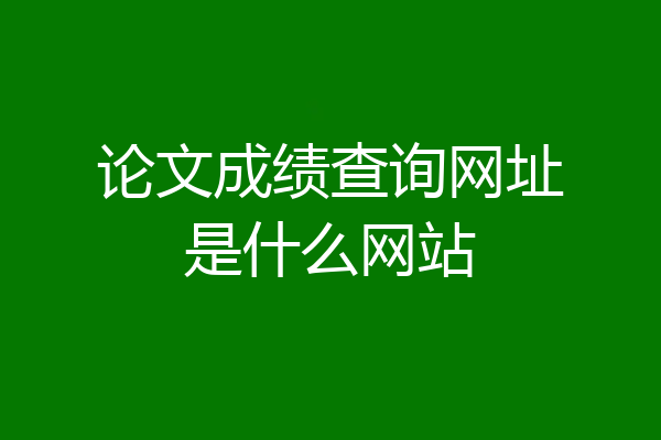 论文成绩查询网址是什么网站
