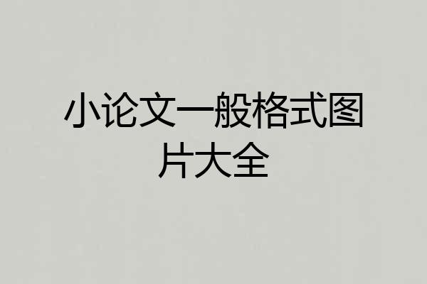 小论文一般格式图片大全