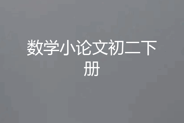 数学小论文初二下册