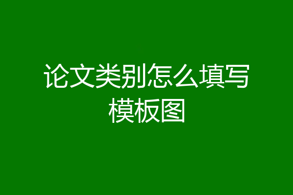 论文类别怎么填写模板图