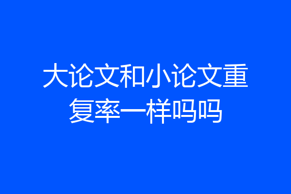 大论文和小论文重复率一样吗吗