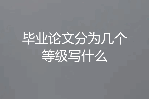 毕业论文分为几个等级写什么