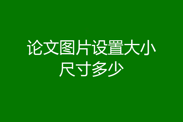 论文图片设置大小尺寸多少
