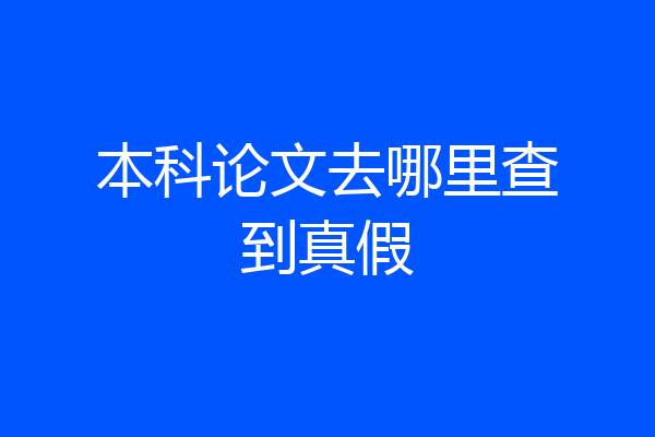 本科论文去哪里查到真假