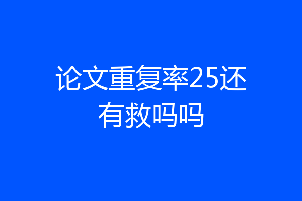 论文重复率25还有救吗吗