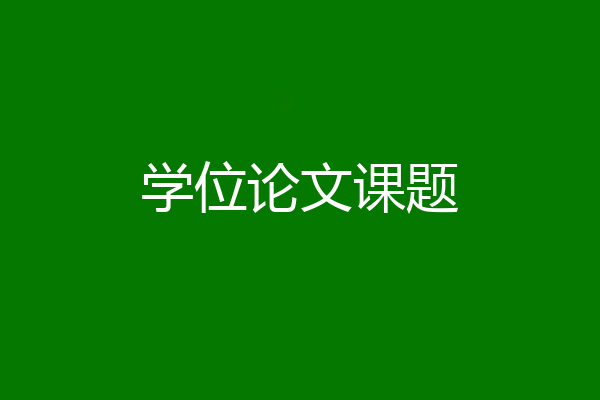 学位论文课题