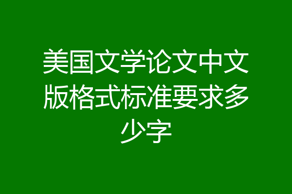 美国文学论文中文版格式标准要求多少字