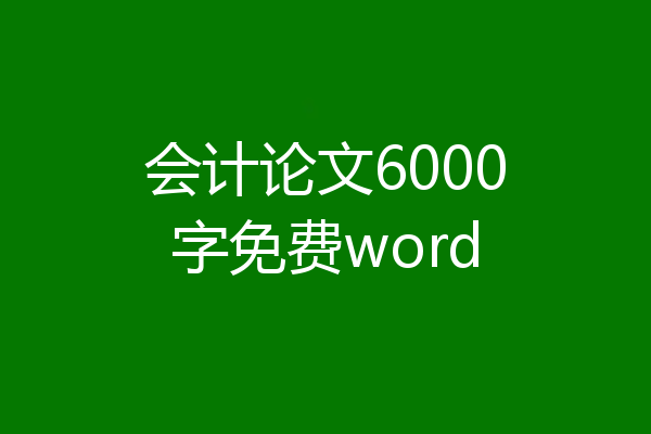会计论文6000字免费word