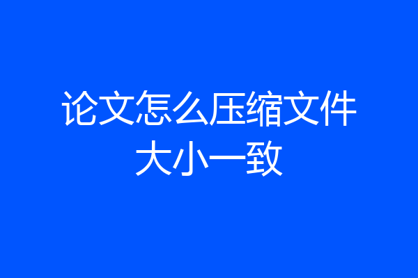论文怎么压缩文件大小一致