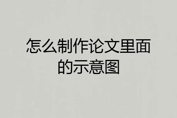 怎么制作论文里面的示意图