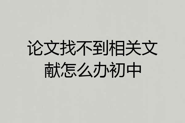 论文找不到相关文献怎么办初中