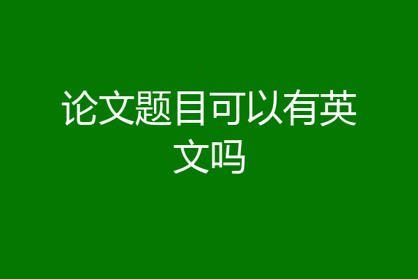 论文题目可以有英文吗