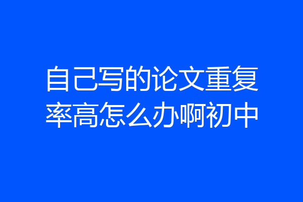 自己写的论文重复率高怎么办啊初中
