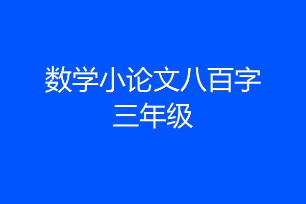 数学小论文八百字三年级