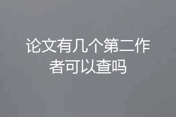 论文有几个第二作者可以查吗