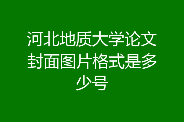 河北地质大学论文封面图片格式是多少号
