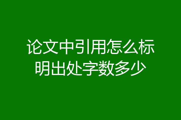 论文中引用怎么标明出处字数多少
