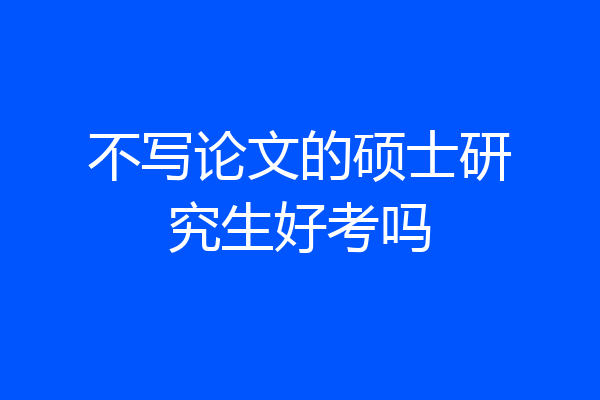 不写论文的硕士研究生好考吗