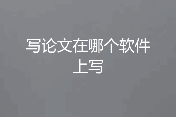 写论文在哪个软件上写