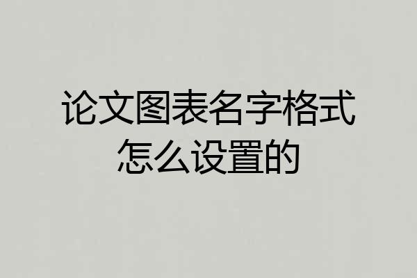 论文图表名字格式怎么设置的