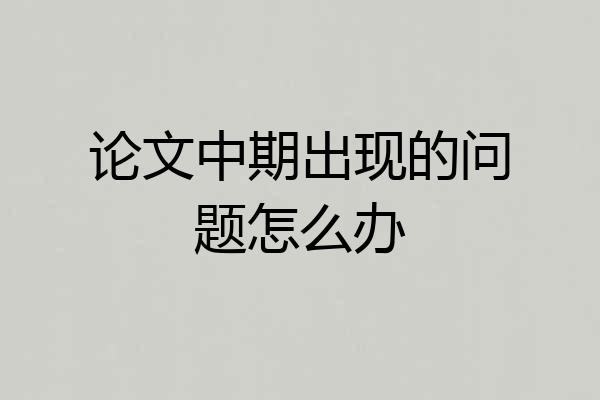 论文中期出现的问题怎么办