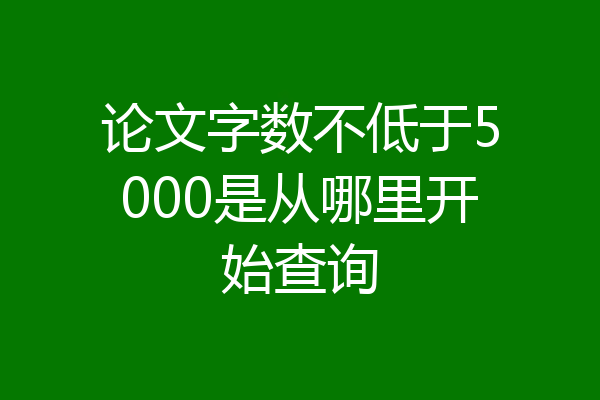 论文字数不低于5000是从哪里开始查询