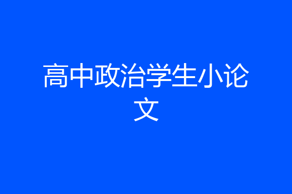 高中政治学生小论文
