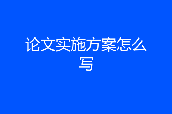论文实施方案怎么写
