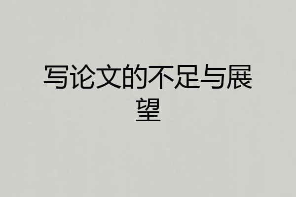 写论文的不足与展望