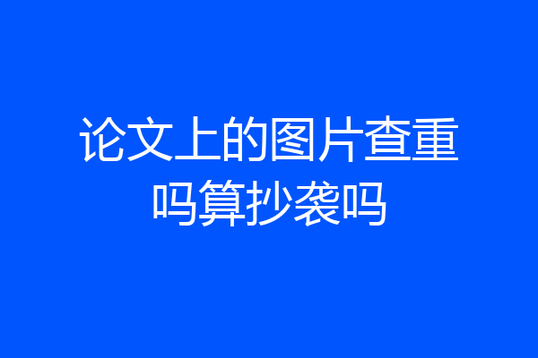 论文上的图片查重吗算抄袭吗