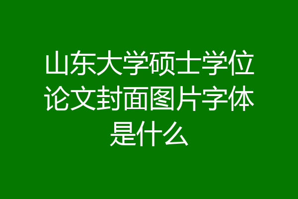 山东大学硕士学位论文封面图片字体是什么
