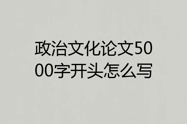 政治文化论文5000字开头怎么写