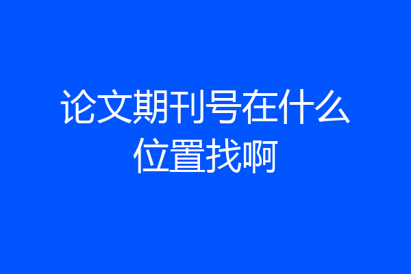 论文期刊号在什么位置找啊